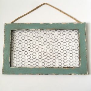 Farmhouse Rustic Wood and Chicken Wire Frame
